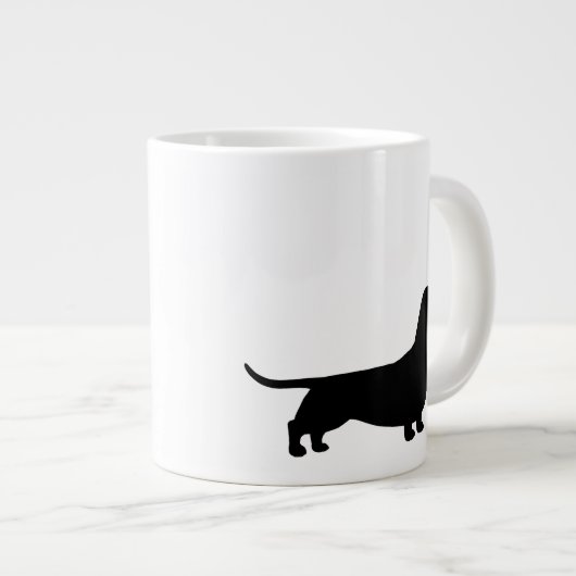 Dackel Silhouetten Dackel Hund Lover Jumbo-Tasse (Vorderseite Rechts)