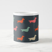 Dackel Silhouetten Dackel Hund Lover Jumbo-Tasse (Vorderseite)