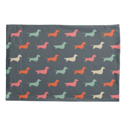 Dackel Silhouetten Dackel Hund Lover Kissenbezug (Rückseite)