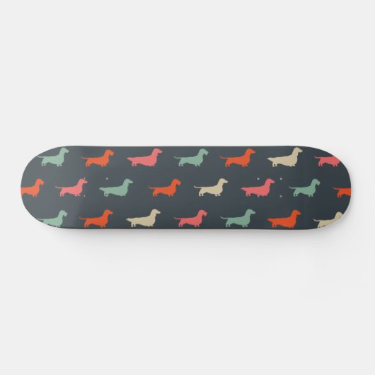 Dackel Silhouetten Dackel Hund Lover Skateboard (Horizontal)
