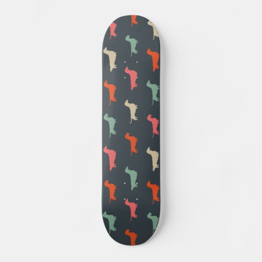 Dackel Silhouetten Dackel Hund Lover Skateboard (Vorderseite)