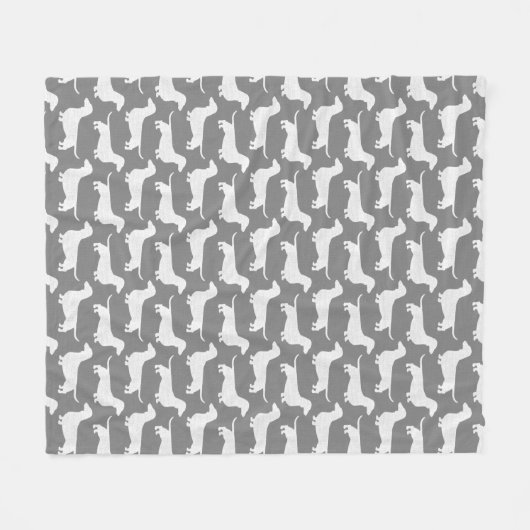 Dackel Silhouetten Muster Dackel Hunde Dackeln F Fleecedecke (Vorderseite (Horizontal))