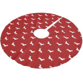 Dackel Silhouetten Muster Weihnachtsfeiertag Polyester Weihnachtsbaumdecke (Schrägansicht)