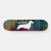 Dackel-Silhouetteweiß + Ihre Ideen Skateboard (Horizontal)