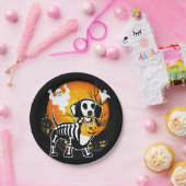 Dackel Skeleton Halloween Happy Pumpkin Geschenk Pappteller (Party)