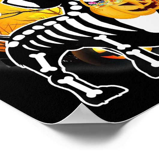 Dackel Skeleton Halloween Happy Pumpkin Geschenk Poster (Ecke)