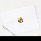 Dackel Skeleton Halloween Happy Pumpkin Runder Aufkleber (Umschlag)