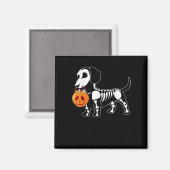 Dackel Skeleton Halloween Magnet (Vorderseite/Rückseite)