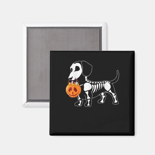 Dackel Skeleton Halloween Magnet (Vorderseite/Rückseite)