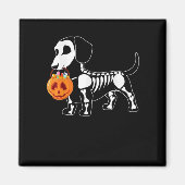 Dackel Skeleton Halloween Magnet (Vorne)