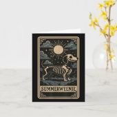 Dackel Skeleton Summerween Dog Art Vintag Styl Karte (Gelbe Blume)