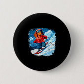 Dackel Ski Button (Vorderseite)