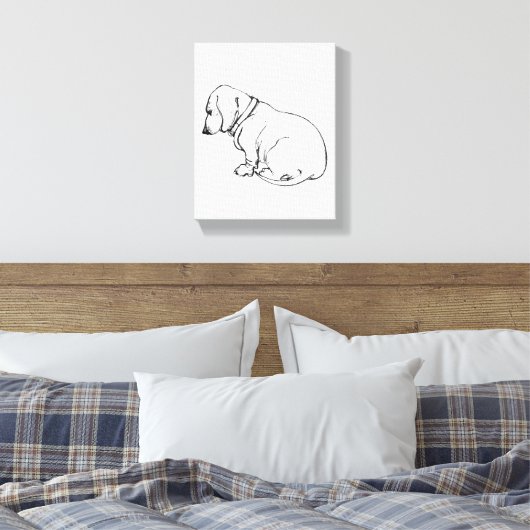Dackel Skizze auf gestreckter Leinwand (Insitu (Schlafzimmer))