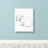 Dackel Skizze auf gestreckter Leinwand (Insitu (Holzboden))