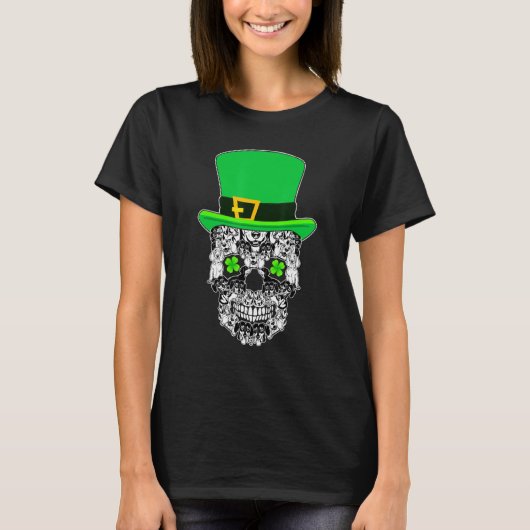Dackel Skull Dog St Patricks Day T-Shirt (Vorderseite)