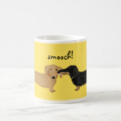Dackel Smooch Dackel Hunde Kiss Niedlich Cartoon Kaffeetasse (Mittel)