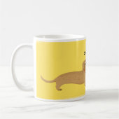 Dackel Smooch Dackel Hunde Kiss Niedlich Cartoon Kaffeetasse (Links)