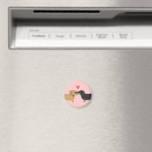 Dackel Smooch mit Herz Magnet (In Situ (Geschirrspüler))
