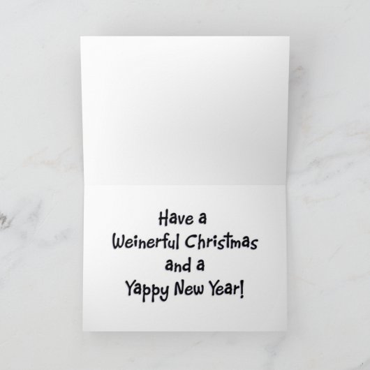 Dackel Snow Feiertagskarte (Innenseite)