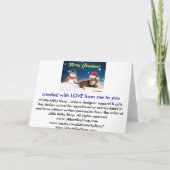 Dackel Snowman Weihnachtskarte Feiertagskarte (Rückseite)