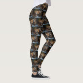 Dackel Snowy Sleigh Weihnachtsdekor Leggings (Rechts)