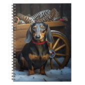 Dackel Snowy Sleigh Weihnachtsdekor Notizblock (Vorderseite)