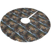 Dackel Snowy Sleigh Weihnachtsdekor Polyester Weihnachtsbaumdecke (Schrägansicht)