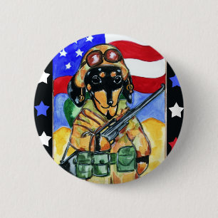 Dackel Soldier Button