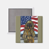 Dackel Soldier Magnet (Vorderseite/Rückseite)