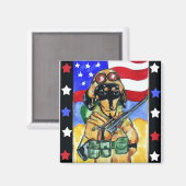 Dackel Soldier Magnet (Vorderseite/Rückseite)