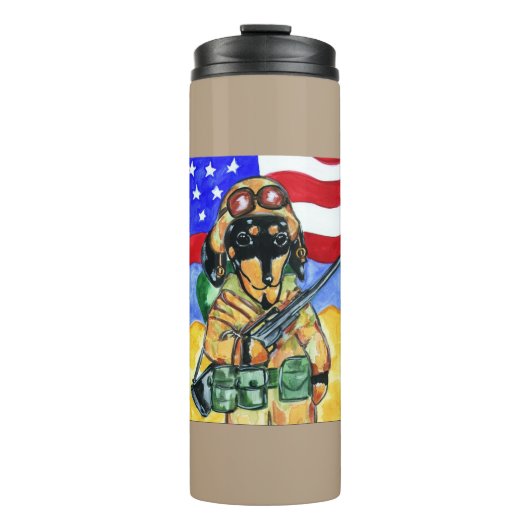 Dackel Soldier Thermosbecher (Vorderseite)
