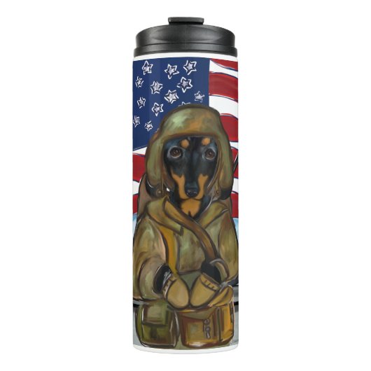 Dackel Soldier Thermosbecher (Vorderseite)