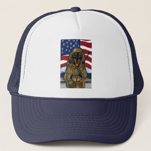 Dackel Soldier Truckerkappe (Vorderseite)