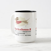 Dackel-Spitznamen Zweifarbige Tasse (Vorderseite Links)