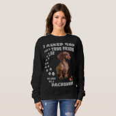 Dackel Sprichwort Mama, Dackel Vater, Würstchen Lo Sweatshirt (Vorne ganz)