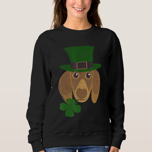 Dackel St Patricks Day Kleeblatt Dackel St Pa Sweatshirt (Vorderseite)