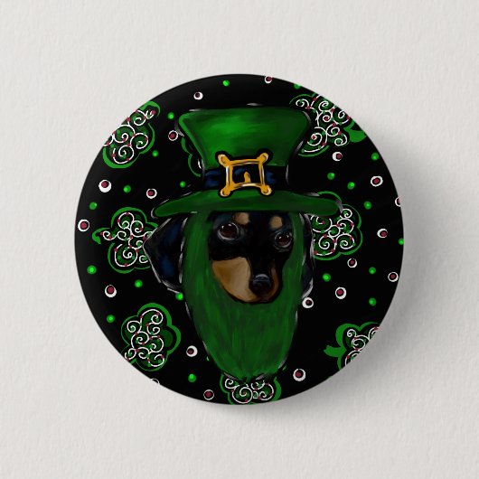 Dackel St. Patty Button (Vorderseite)