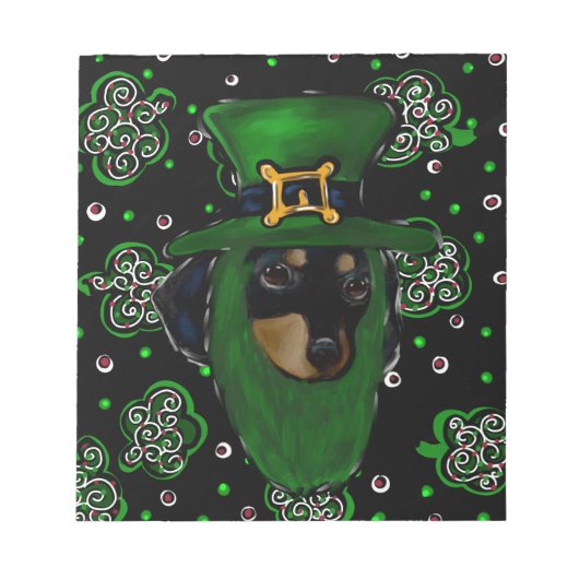 Dackel St. Patty Notizblock (Vorderseite)