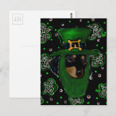 Dackel St. Patty Postkarte (Vorne/Hinten)