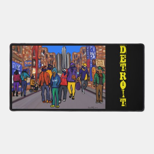 Dackel Stadt - DETROIT Schreibtischunterlage (Vorderseite)