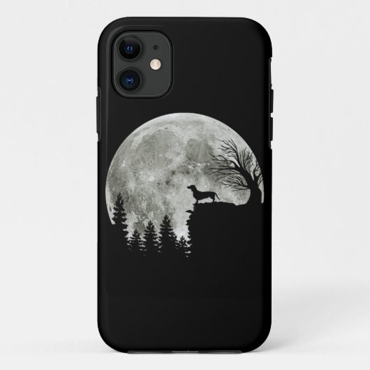 Dackel Stehend auf Mondschein Halloween Case-Mate iPhone Hülle (Rückseite)