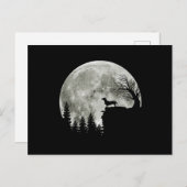Dackel Stehend auf Mondschein Halloween Postkarte (Vorne/Hinten)