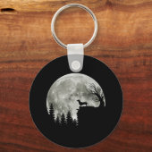 Dackel Stehend auf Mondschein Halloween Schlüsselanhänger (Vorderseite)