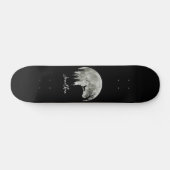 Dackel Stehend auf Mondschein Halloween Skateboard (Horizontal)