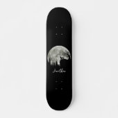 Dackel Stehend auf Mondschein Halloween Skateboard (Vorne)