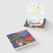 DACKEL STEINUNTERSETZER (Seitenansicht)