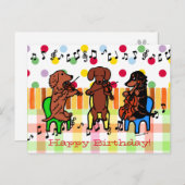 Dackel String Trio Birthday Postkarte (Vorne/Hinten)
