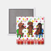 Dackel String Trio Magnet (Vorderseite/Rückseite)