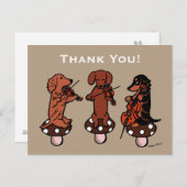 Dackel String Trio Musicians Danke Postkarte (Vorne/Hinten)