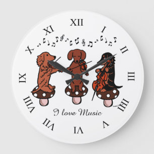 Dackel String Trio Musicians wall Uhr